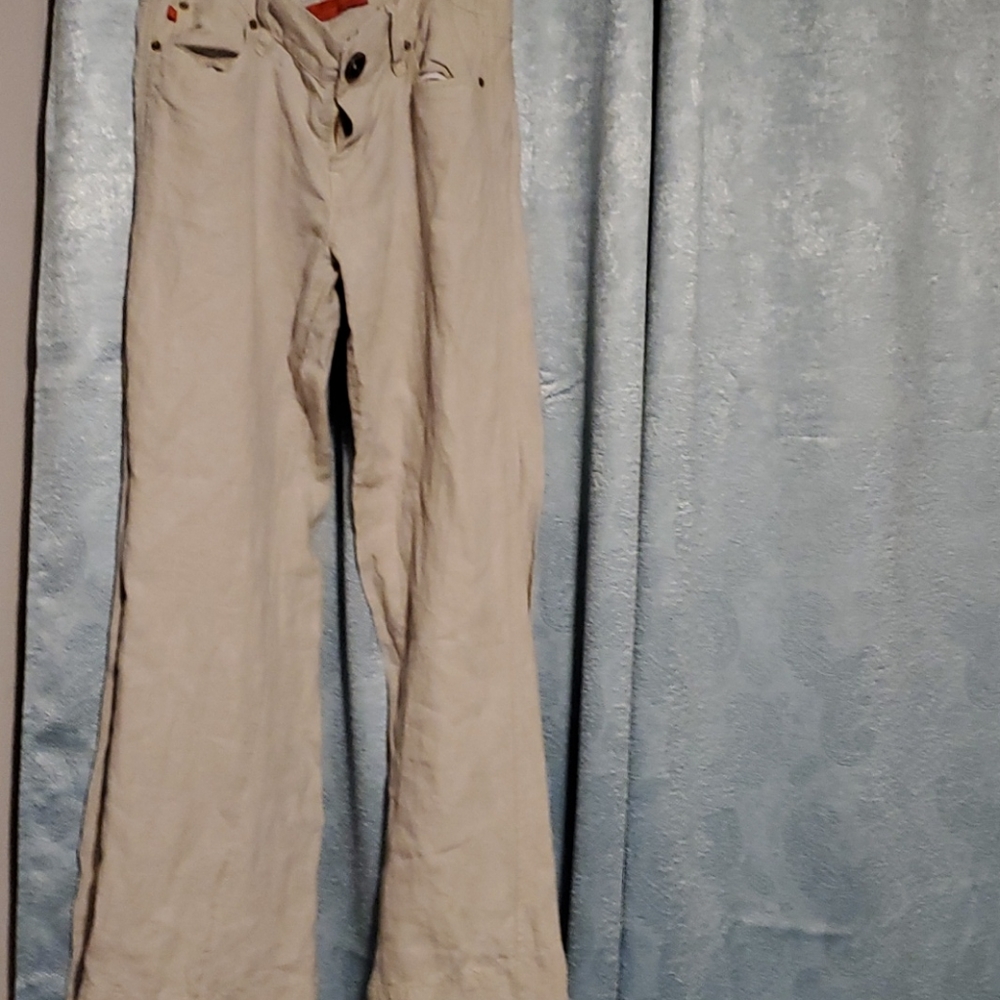 Level 99 wide legged khaki linen pants